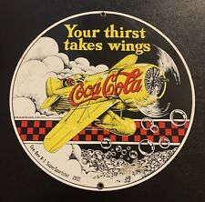 Coca Cola “Your Thirst Takes Wings” Ande Rooney Porcelain/Metal-reproduction