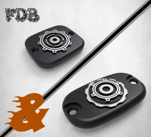 Fit H-D 1996-05 DYNA Smashing Gear Contrast Cut Front Rear Master Cylinder Cover - Imagen 1 de 12