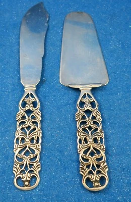 Vintage Peru Sterling Silver, Marked 925 Dessert Knife and Server Set -  Estate  - Image 1 of 4