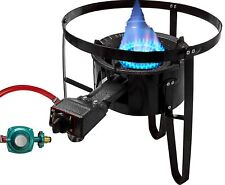 Premium Cast Iron Propane Burner with 19" Tall Stand Combo Cooker Outdoor...