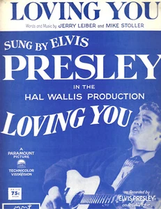 1950s ELVIS PRESLEY Vintage *SHEET MUSIC* Good Cond LOVING YOU MOVIE Blue Cover - Picture 1 of 2