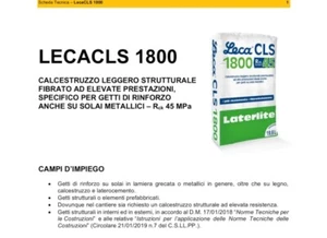 LECA 1800 CLS - 10 sacchi da 25 kg - Calcestruzzo strutturale leggero fibrato - Foto 1 di 1