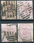 (681) 4 VERY GOOD USED SG141 QV 2&1/2d ROSY MAUVE PLATES 9, 10, 11 & 16