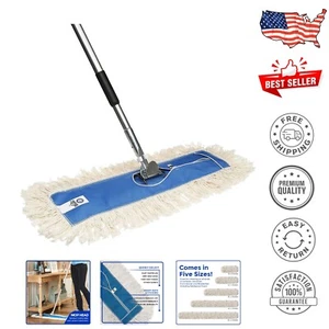 Heavy-Duty 48" Cotton Dust Mop with Adjustable Handle for Industrial & Home Use - Picture 1 of 10