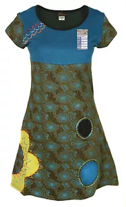 Handmade Cotton Hippie Natural Kathmandu Dress Boho Retro - Picture 1 of 3