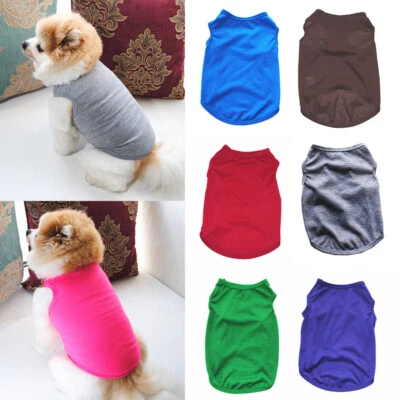 Cute Pet Dog Cat Clothes Summer Puppy T Shirt Clothing Small Dog Chihuahua Vest/ - Image 1 of 4
