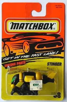 MatchBox Stinger Bug Helicopter Chopper, Yellow Version from 90's, On its Card. - Image 1 of 3