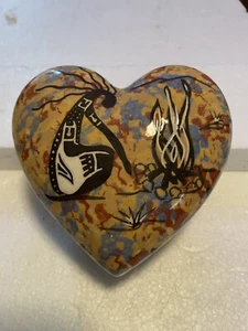 Mana Apache Pottery 5 1/2” Heart Trinket Dish~Arizona,New Mexico,Texas 1948-1980 - Picture 1 of 10