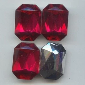 12 ACRILICI FUCSIA VINTAGE 25x18mm. GIOIELLI GEMMA OTTAGONALE SFACCETTATA 6839 - Foto 1 di 1