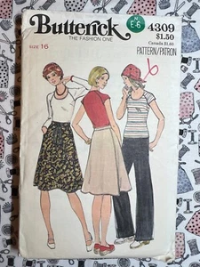 Butterick Sewing Pattern 4309 Misses T Shirts Skirt & Pants Size 16 FF UNCUT - Picture 1 of 2