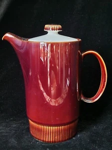 Elegant Retro Poole Chestnut Brown & White Coffee Pot (4 Cup) - Picture 1 of 9