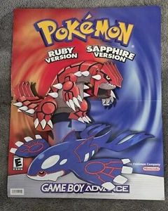 RAR Pokemon Rubin Saphir 3D Store Poster 28 " X 22 " Original Nintendo Schild - Bild 1 von 17
