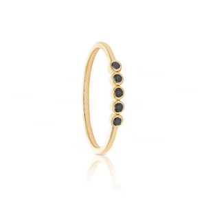 14K Gold 0.12 Ct. Black Lab-Created Diamond Ring Anniversary Gift Fine Jewelry - Picture 1 of 11