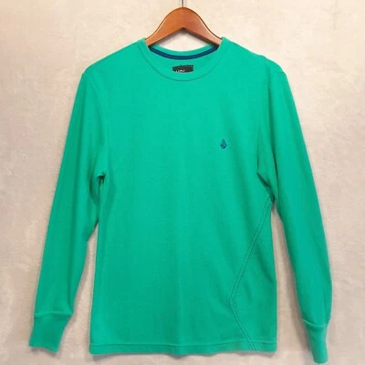 Volcom Mens Rogan Thermal Sweater Sz.Small/Turquoise Color Blue Logo/RN29745 - Image 1 of 4
