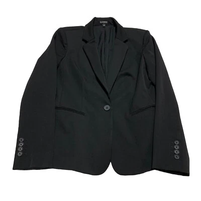 Blazer Express Para Mujer Talla 8 Negro Un Botón Forrado Elastizado Mangas Largas Foto 1 de 4