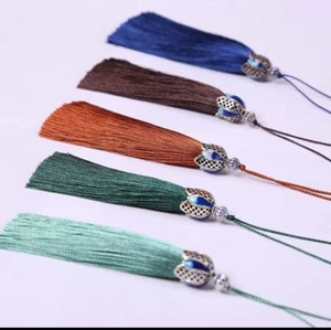 Colourful Tassels x 2 with Silver detailing Tassel 3 1/2" 9cm **22 COLOURS*** - Picture 1 of 29
