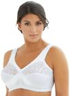 24A15 Glamorise 1202 Front Closure Racer Back Wirefree Bra 50C White Nwot