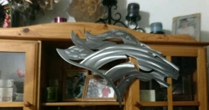 Broncos metal Wall Decor fine art work Garden Art Indoor Outdoor Patio Sculpture - Picture 1 of 3