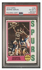 1974 Topps SIGNED GEORGE GERVIN RC #196 PSA/DNA AUTO 8 “”NM-MT” Spurs BEAUTY