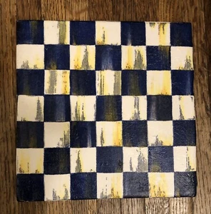 Mc Childs inspiriert DECOUPAGED 6" ROYAL CHECK FLIESENUNTERSETZER/KOCHPLATTE - Bild 1 von 2
