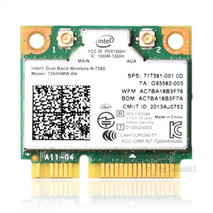 Dual Band HP 717381-001 INTEL WIRELESS N CARD 7260HMW AN 300Mpbs WLAN+BT 4.0 - Picture 1 of 6