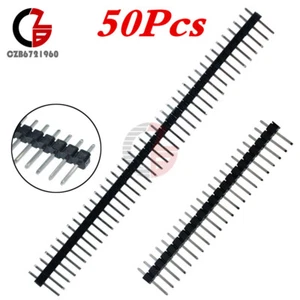 50Pcs 40Pin 2.54mm Single Row Pin Header Strip - Picture 1 of 5