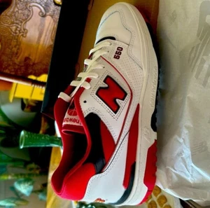 Size 10 - New Balance 550 White Team Red. Taylor Swift kanas city Chiefs - Picture 1 of 8