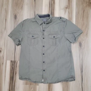 Converse Shirt Mens Large Button-Up Short Sleeve Gray Pockets Adult - Picture 1 of 11