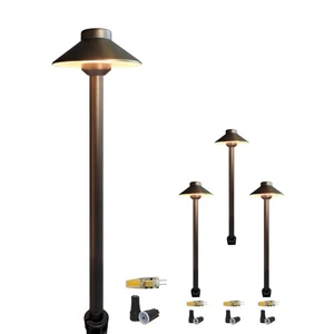 Messing Niedervolt Wegeleuchten verdrahtet 4er Pack mit 2W LED G4 Birne, 12V Waterpr... - Bild 1 von 6