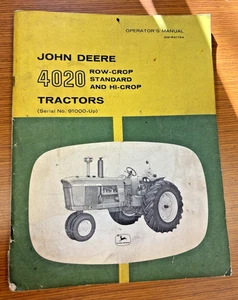 John Deere 4020 Tractors Operators Manual ORIGINAL Row-Crop, Standard, Hi-Crop  - Picture 1 of 12