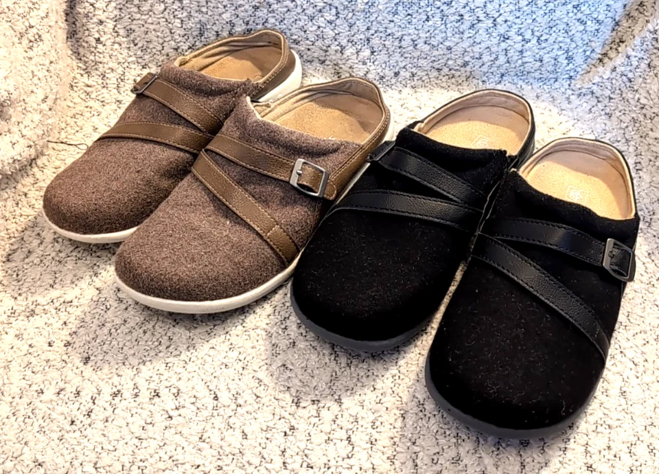  2 pares de zapatos sin cordones Spenco ortopédicos de lana Ashton 3D para mujer talla 8 B  Foto 1 de 4