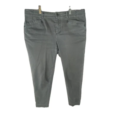 Orvis 紧身牛仔裤女式 10 灰色牛仔棉瘦身经典深水洗拉链门襟 — 第 1/4 张图片