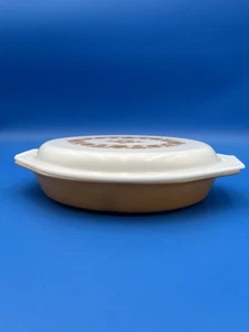 Vintage Pyrex 1qt Schmetterling Gold geteilt Auflaufform & Deckel 063 24 - Bild 1 von 5