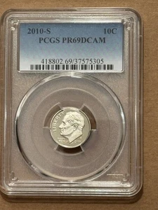 2010-S Roosevelt Dime PCGS PR69DCAM - Picture 1 of 2