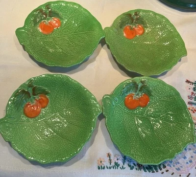 Devon Ware Fielding Set Of 4 Ceramic Salad Dishes Lettuce Tomato Design - Image 1 of 4