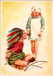 The Red Cross Children Dressing Up Art Vintage Postcard BP24 - Picture 1 of 2