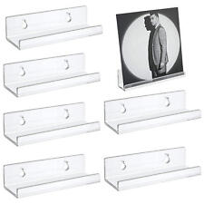 6PCS Floating Shelves Wall Mounted Clear Acrylic Shelves 4" Record Wall Display