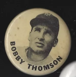 Original Bobby Thomson New York Giants 1947-53 1 3/4-Inch PM-10 Pinback Button - Bild 1 von 2