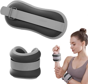 Wrist Ankle Arm Leg Weights Set of 2 (1KG/PCS) Adjustable Wearable Ankle Weight - Picture 1 of 12