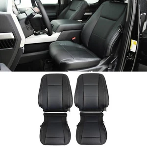 Cubierta de asiento de cuero perforada negra para conductor pasajero Ford F150 Lariat 15-17 - Imagen 1 de 14