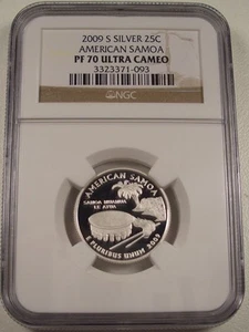 2009-S AMERICAN SAMOA SILVER QUARTER DC & TERRITORIES NGC PF 70 UCAM GEM - Picture 1 of 2