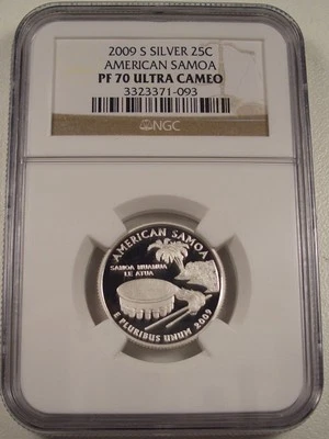 2009-S AMERICAN SAMOA SILVER QUARTER DC & TERRITORIES NGC PF 70 UCAM GEM - Image 1 of 2