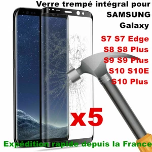 VITRE VERRE TREMPE pour Samsung S22 S21 S7/S8/S9/PLUS/S10e FILM INCURVE INTÉGRAL - Photo 1/13