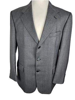 John Henry Mens  42R Gray Color Weave Poly Wool Blend Sport Coat S28 - Image 1 of 4