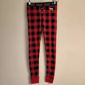 Victoria's Secret PINK Sleep Joggers Womens Size Small Buffalo Plaid Red & Black - Picture 1 of 8