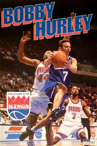 BOBBY HURLEY Sacramento Kings 1994 NBA Basketball Vintage Original 22x34 POSTER Cover