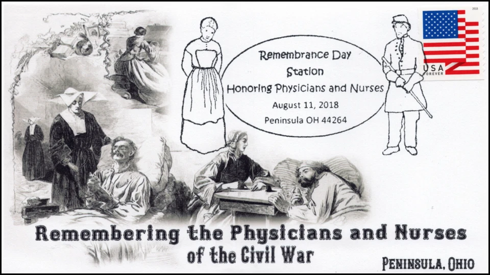 18-233, 2018, Physicians and Nurses, Pictorial Postmark, Event Cover, Civil War - Image 1 of 1