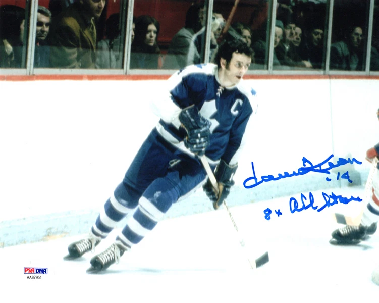 DAVE KEON SIGNED AUTOGRAPHED 8x10 PHOTO + 8 x ALL STAR MAPLE LEAFS PSA/DNA - Image 1 of 2