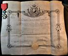 KING LOUIS XVIII SIGNED KNIGHT PATENT DIPLOMA & ORDER OF LEGION OF HONOR - 1821