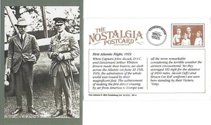 Carte postale Alcock & Brown 1er vol Atlantique Vickers Vimy 1919 - Nostalgie - Photo 1/3